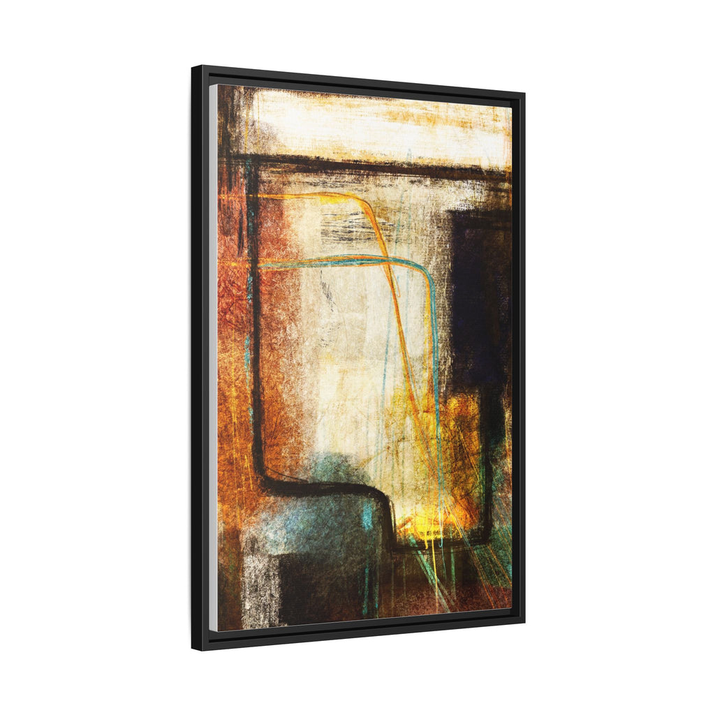 Threshold I | Framed Abstract Canvas Print | Rust, Ochre & Teal | 18x24
