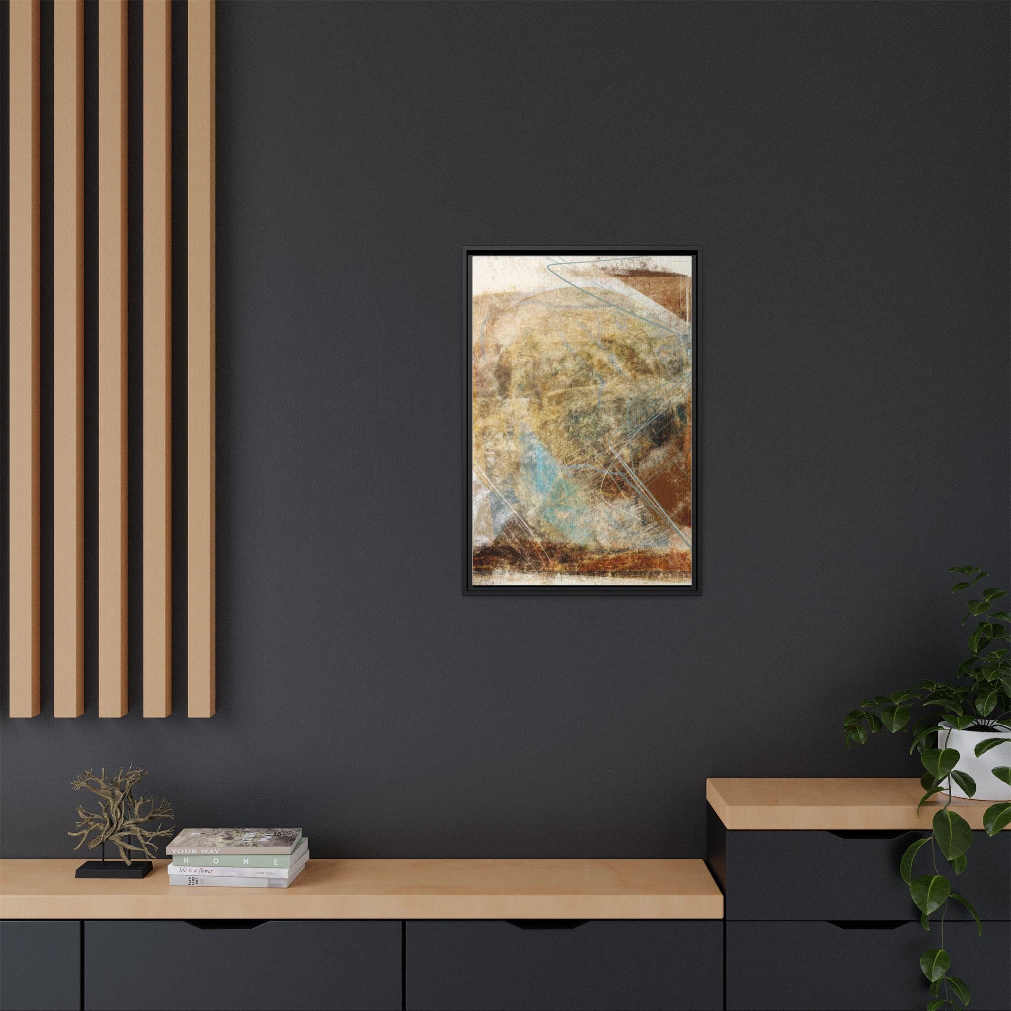 Quiet Form I | Framed Matte Canvas Print | Abstract Earth Tones | 16x20, 20x30