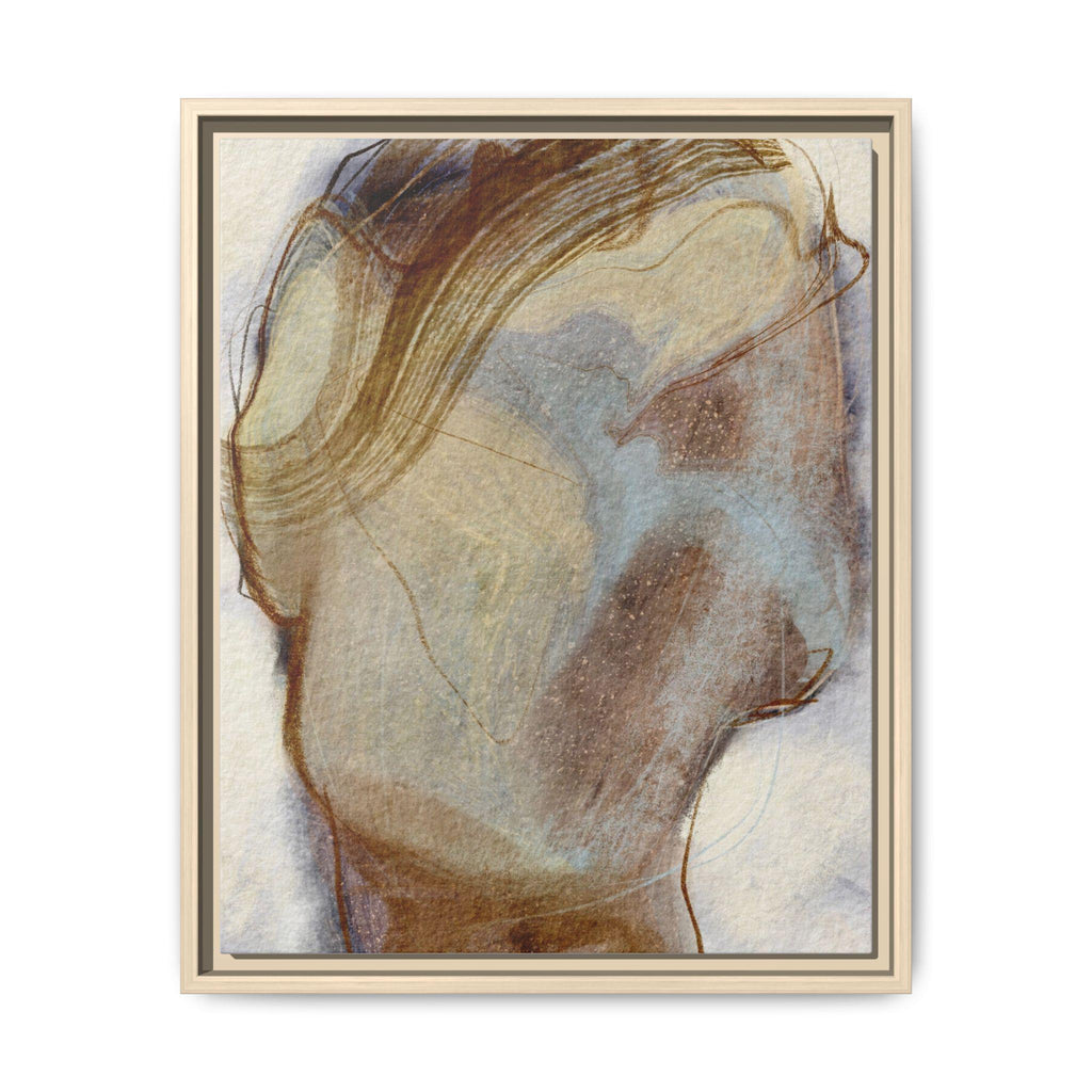 Hazy Dream II | Framed Matte Canvas Print | Abstract Head Study, Earth Tones | 16x20, 20x30