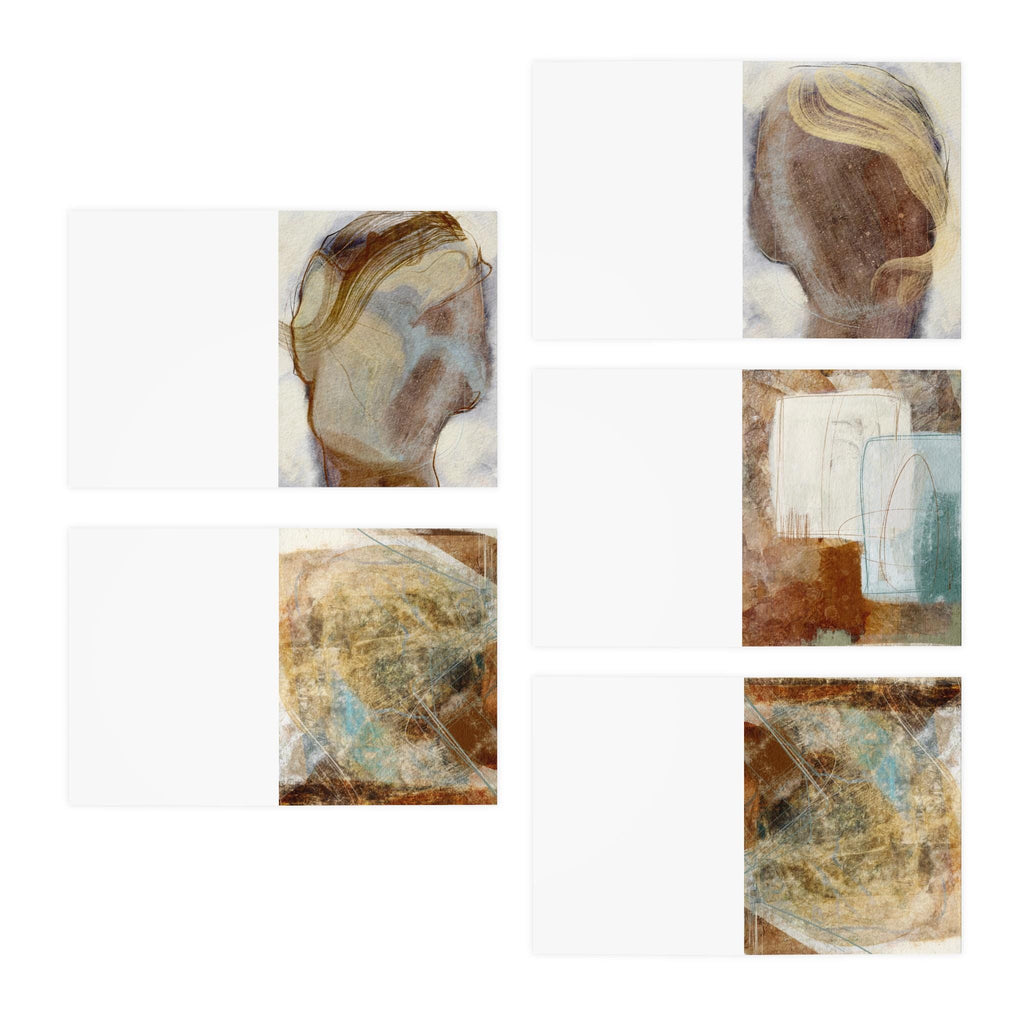 Abstract Earth Tones | Art Greeting Cards 5-Pack | Blank Note Cards with Envelopes