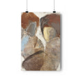 Abstract art print with earthy tones on a white background
