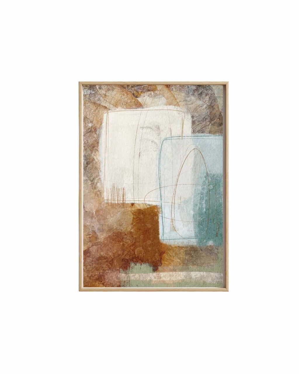 Breeze I | Framed Giclée Fine Art Print | Natural Frame, Coastal Tones | 20x30