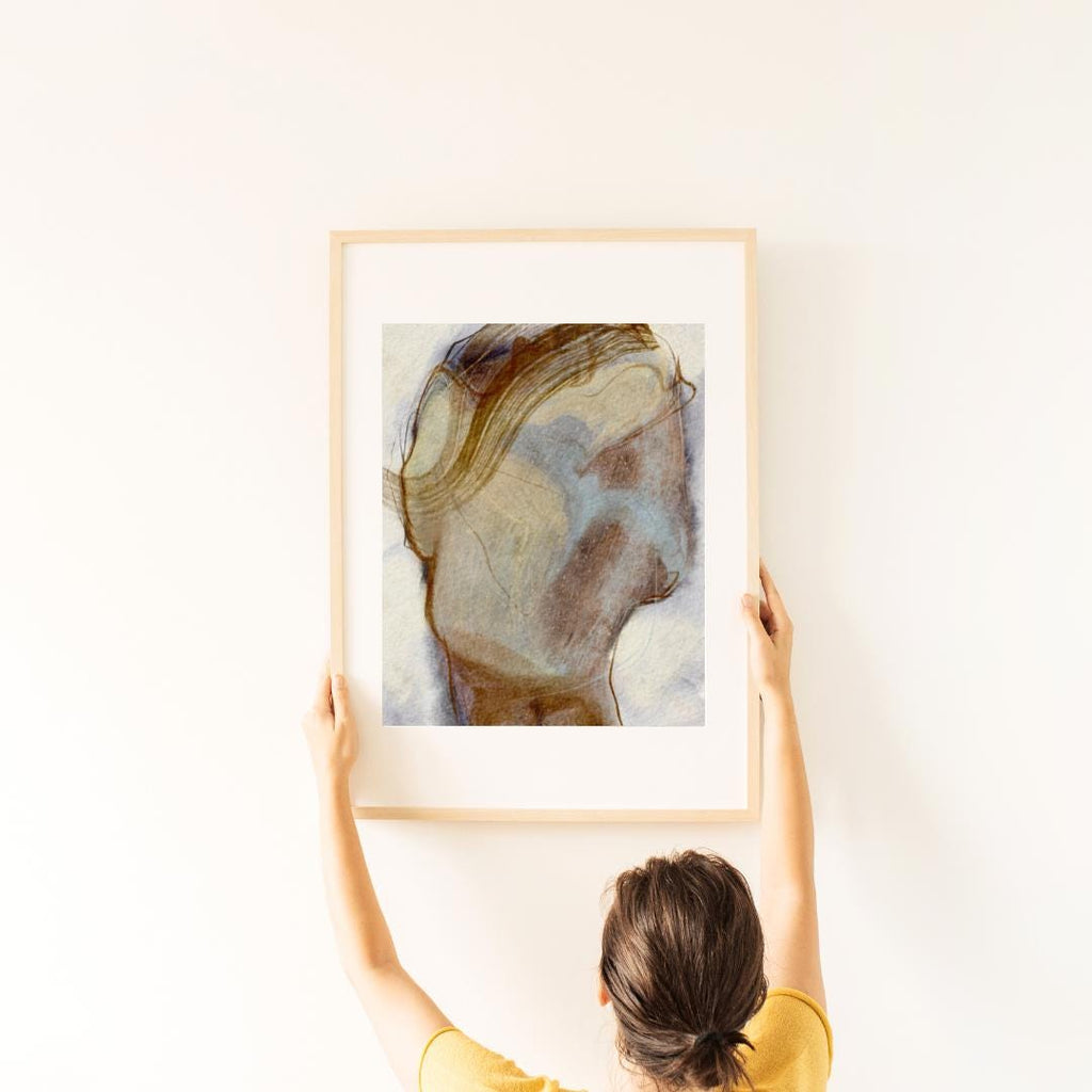 Hazy Dream II | Unframed Abstract Giclée Print | Earthy Tones, Figurative | 18x24, 20x30