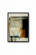 Double Standard | Framed Abstract Canvas Print | Gold, Black & Teal | 16x20