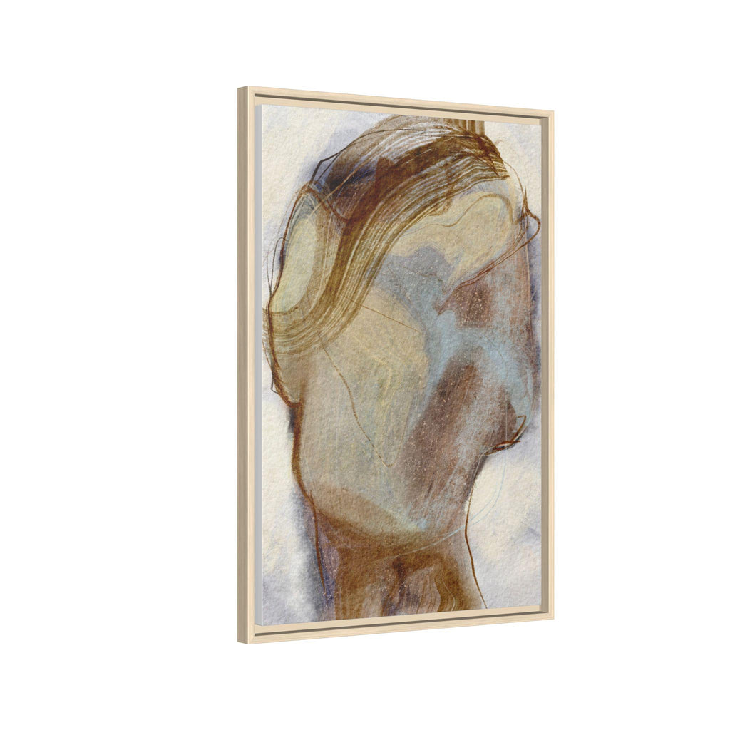 Hazy Dream II | Framed Matte Canvas Print | Abstract Head Study, Earth Tones | 16x20, 20x30