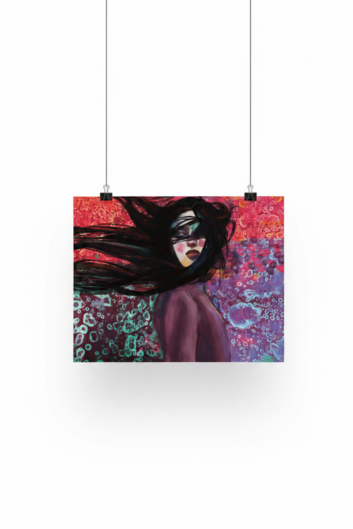 Bubbling to the Surface | Modern Portrait Giclée Art Print | Unframed | 16x20 | SpektralMuse
