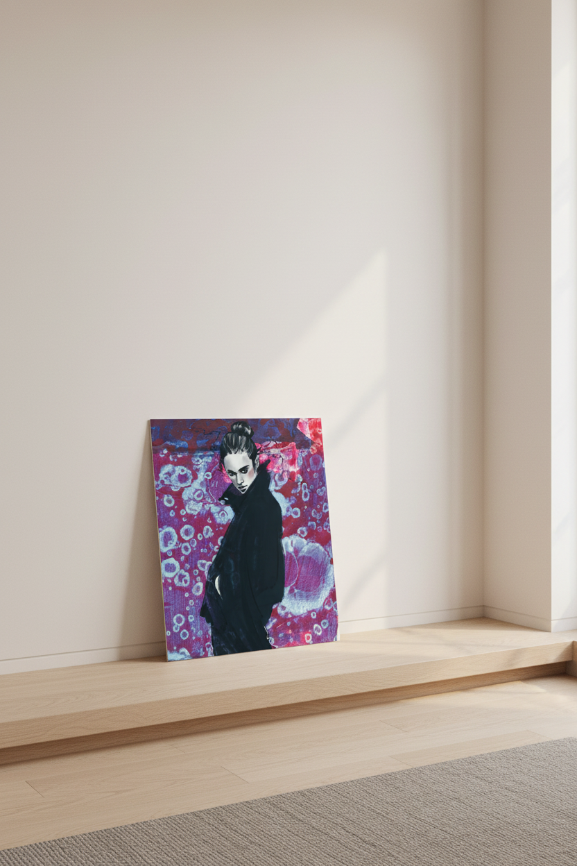 Fierce — unframed giclée art print leaning on shelf in minimal interior by SpektralMuse