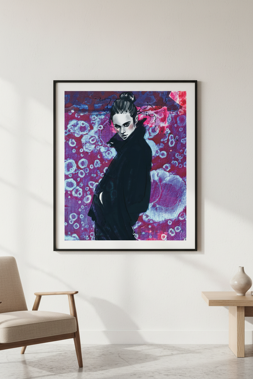 Fierce — framed giclée art print on wall in contemporary interior by SpektralMuse