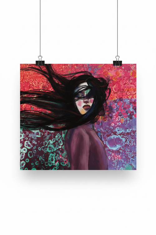 Bubbling to the Surface | Modern Portrait Giclée Art Print | Unframed | 18x24 | SpektralMuse
