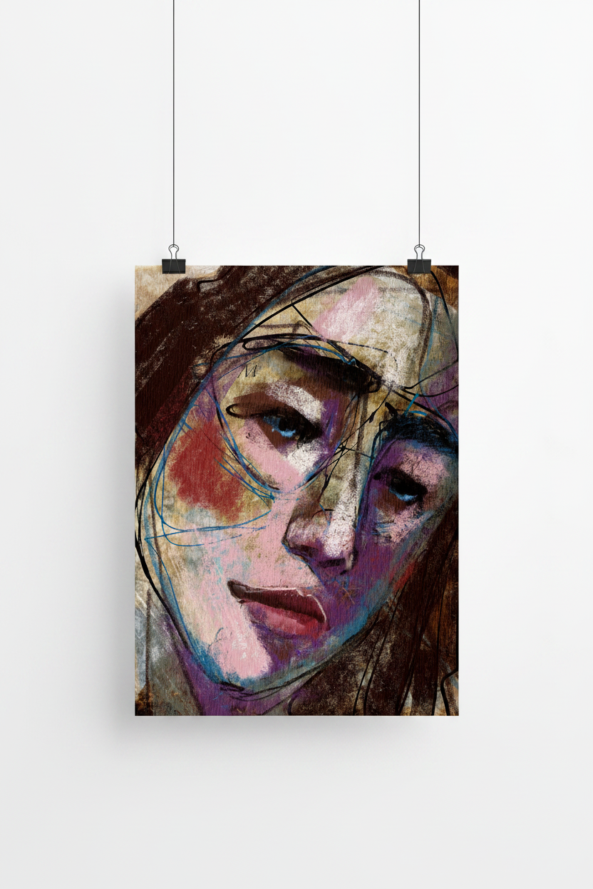 Sarah | Moody Abstract Giclée Art Print | Unframed | 18x24 | SpektralMuse